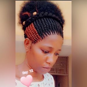 Braided wigs handmade Afro mix black/brown as picture
